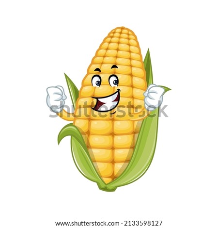 Vector mascot, cartoon and illustration of a strength corn