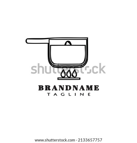 boiling water logo cartoon icon template black modern isolated vector illustration
