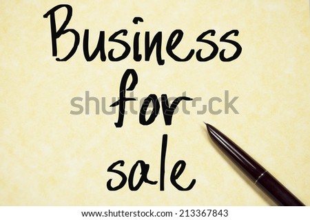 business for sale text write on paper 