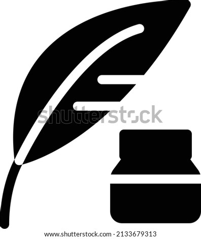 feather vector glyph flat icon 