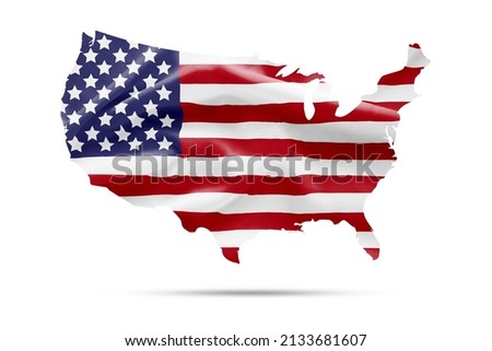 background pray for United state of america  flag pray for peace happy independence day isolated on white background Double exposure style.