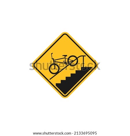 BMX bike grinds on handrail sign symbol vector illustration isolated object on white