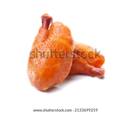 Grilled chicken leg on a white background（Braised chicken leg）