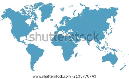 World map. Color vector modern. Silhouette map.