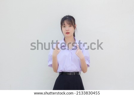 asia thai high school student uniform beautiful girl Am i