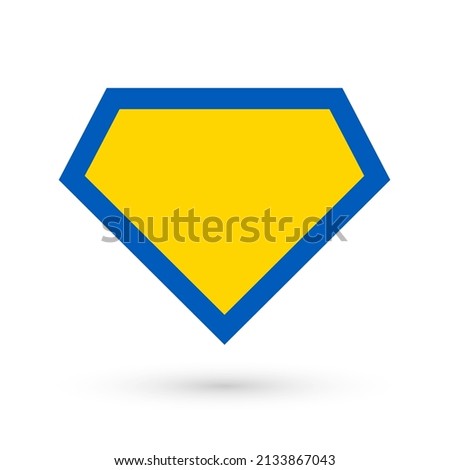 Ukraine color hero icon, symbol shield. Isolated vector on white background .
