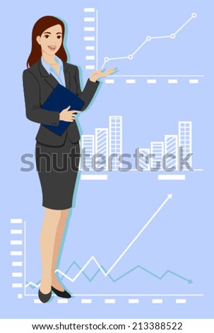 woman of suit smiling this exposing statistical
