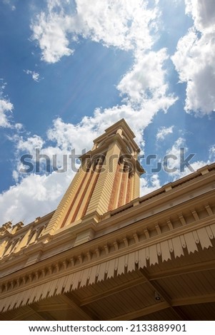 Facade of  Sao Paulo Railway Station or Luz Station on downtown of Sao Paulo, Brazil. Inaugurated in 1867. Royalty-Free Stock Photo #2133889901