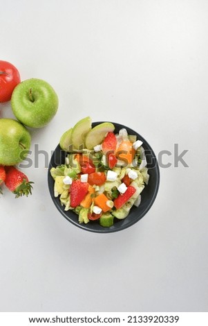 green salad isolated on white background