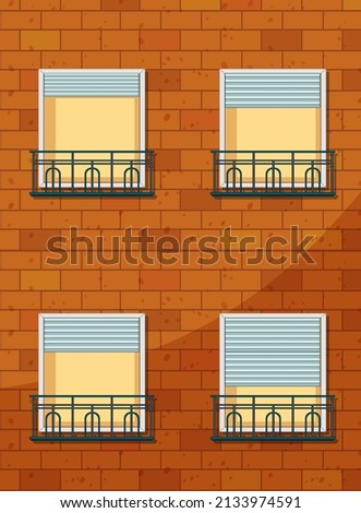 Apartment building with windows  illustration
