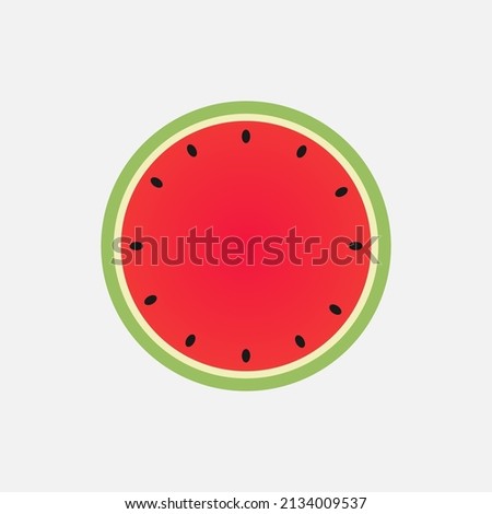 watermelon vector illustration in flat design. Summer food concept illustration isolated on white background.