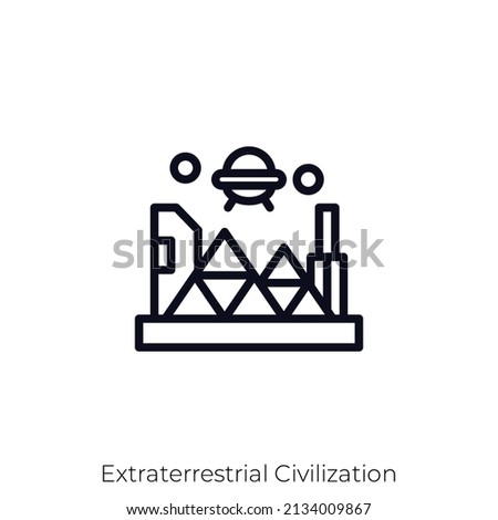 Extraterrestrial Civilization icon. Outline style icon design isolated on white background