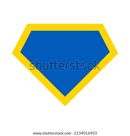 Ukraine color hero icon, symbol shield. Isolated vector on white background .