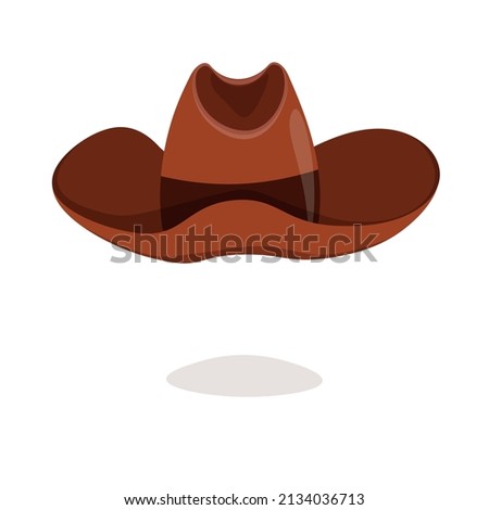 Cowboy hat isolated element. Vector drawing illustration for icon, game, packaging, banner. Wild west, western, cowboy concept.