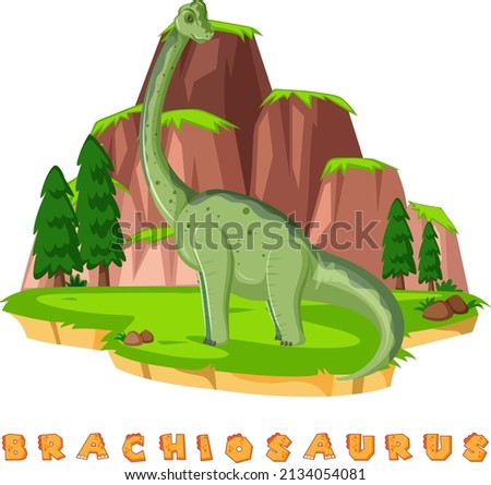 Dinosaur wordcard for brachiosaurus illustration