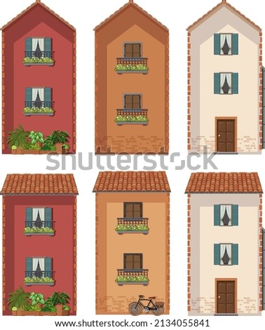 Building designs with two windows illustration