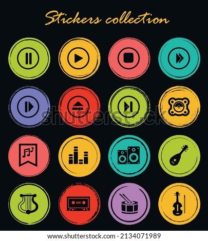 Music icon set for web sites and user interface