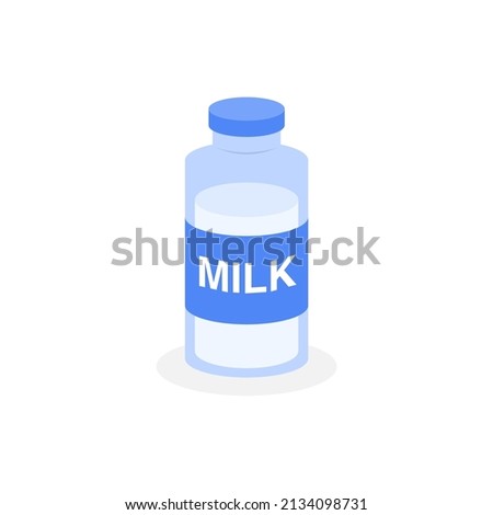 Isolated bottle milk simple vector logo design