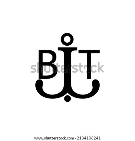 Initial letter BT anchor simple logo.