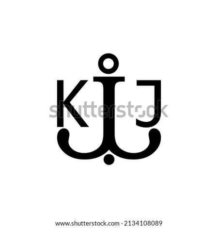 Initial letter KJ anchor simple logo.