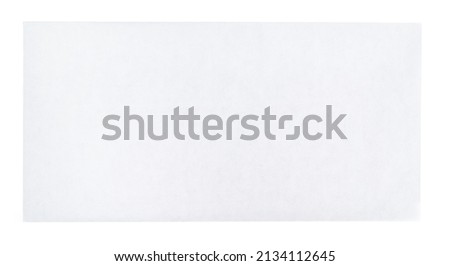 Blank envelope isolated on white background. top view