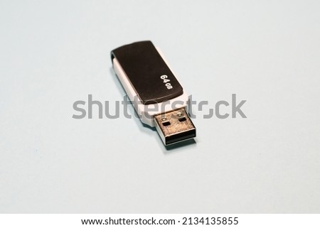 USB flash drive close-up on a gray background 