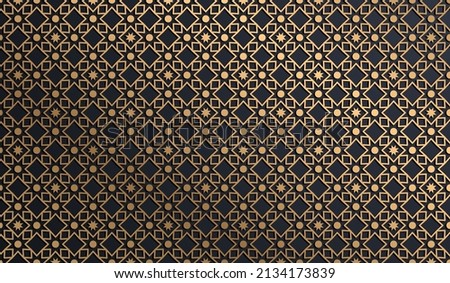 Islamic ornament vector , persian motiff. ramadan islamic round pattern elements . Geometric circular ornamental arabic symbol vector . Gold background