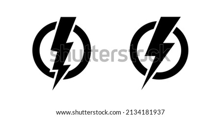Electric vector icons, isolated. Bolt lightning flash icons. Flash icons collection Royalty-Free Stock Photo #2134181937