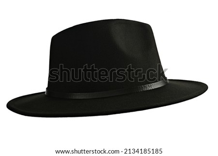 Unisex Wide Brim Fedora Hats with Belt Buckle Panama Trilby Hat Royalty-Free Stock Photo #2134185185