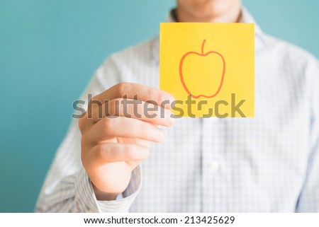 Picture icon apple in hand