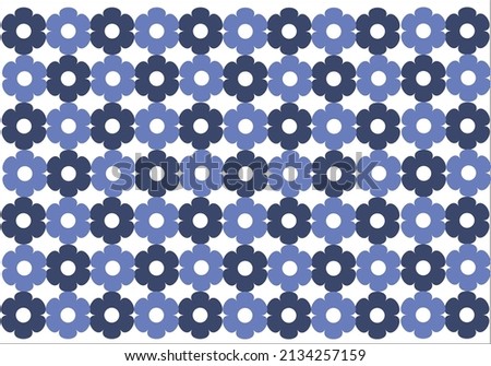 blue retro daisy seamless pattern vector