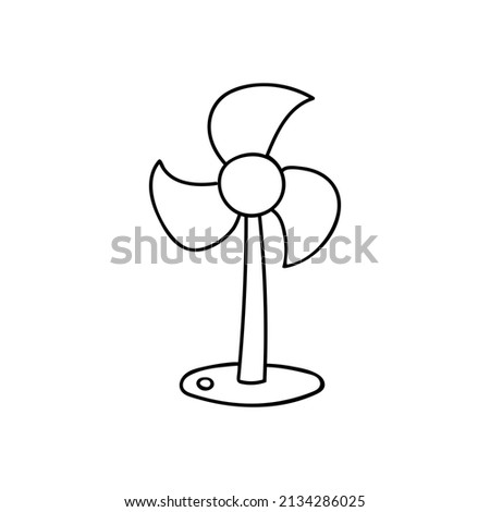 Doodle ventilator icon in vector isolated on white. Hand drawn ventilator icon in vector isolated on white