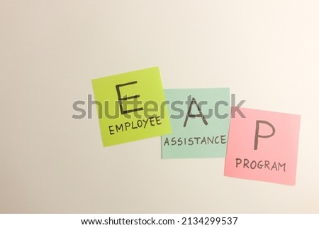 EAP employee assistance program acronym isolated on white background. Business concept Royalty-Free Stock Photo #2134299537