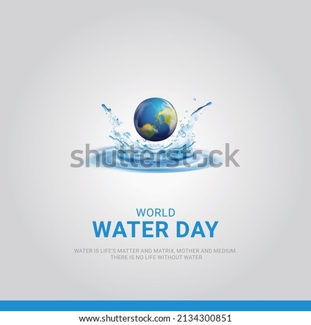 World water day. Globe Concept  design for banner poster.
