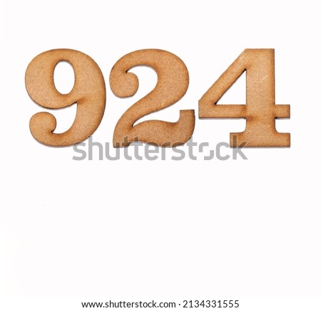 Number 924 - Piece of wood isolated on white background