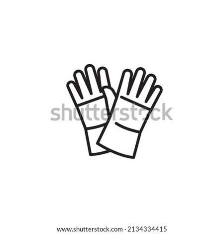Working gloves line icon black Royalty-Free Stock Photo #2134334415