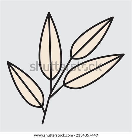 simplicity floral leaf drawing flat design.vector illustration.