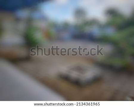 Defocused abstract background of school front yard