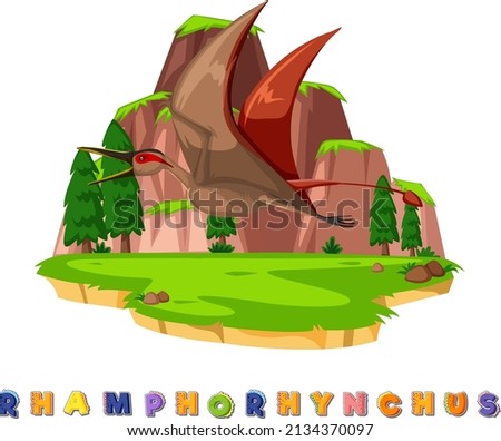 Dinosaur wordcard for rhamphorhynchus illustration