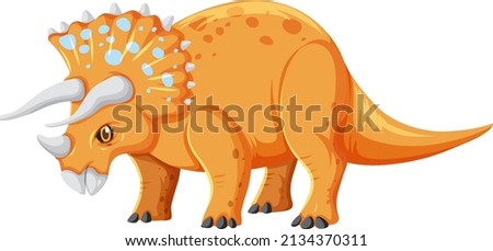 Triceratops dinosaur on white background illustration