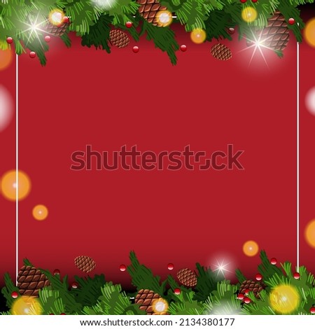 Empty banner in Christmas theme with ornaments illustration
