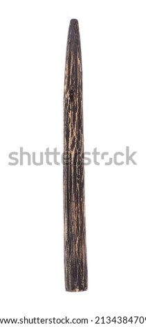 old wooden stake isolated on white background Royalty-Free Stock Photo #2134384709