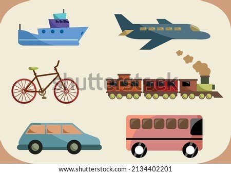 set of vehicle icons vector