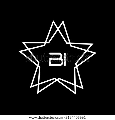 BI logo design,black star icon