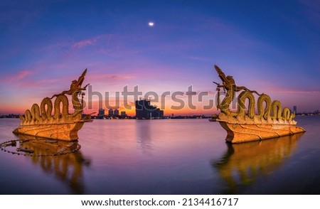A morning dawn at the West Lake of Hanoi Royalty-Free Stock Photo #2134416717