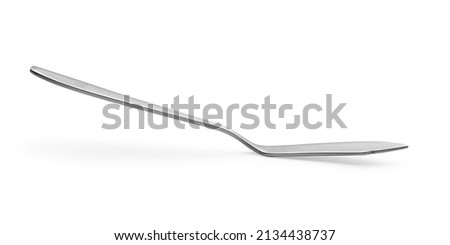 Butter and jam knife made of stainless steel, isolated on white background.