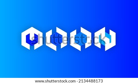moon word with hexagon letter shape