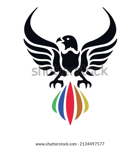 eagle falcon bird mascot logo symbol