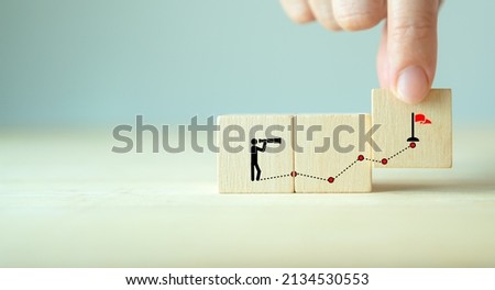 Business opportunities and planning concept. Visionary entrepreneur anticipating new trends. Professional ambitions, business strategy and plans, creating innovation. New chance icon on wooden cubes. Royalty-Free Stock Photo #2134530553