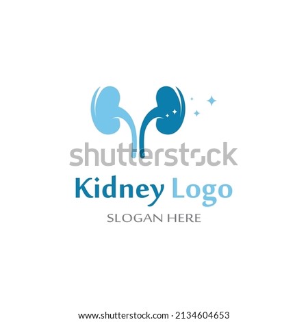 kidney health and kidney care logo using vector concept icon